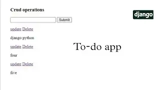 Crud Operations | Django Framework Python Tutorial