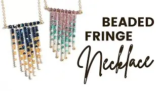 Beaded Headpin Fringe Necklace - Ft. Sheen Beads Charlotte True Cut Seed Beads