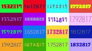 Numbers 1520000 to 18400000