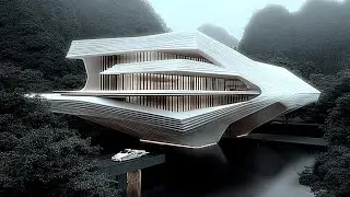 Futuristic house drawn by AI 34 / lo-fi healing music created by AI.Casa futurista dibujado por AI
