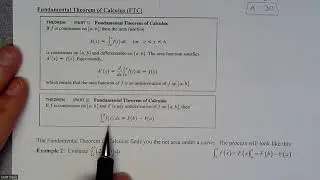 Calc 1- Intro to The Fundamental Theorem of Calculus and What is Really Happening