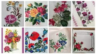 Beautiful hand cross stitch #Floral cross stitch hand embroidery thick cotton
