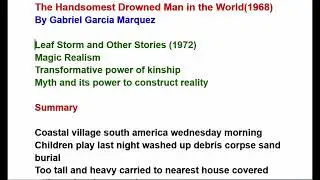 The Handsomest Drowned Man in the World by Gabriel Garcia Marquez Hindi Summary