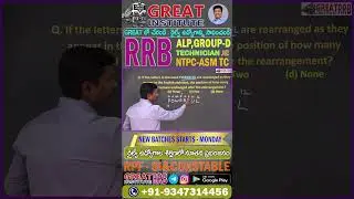 GREAT INSTITUTE RRB-ALP, TECHNICIAN, ASM, JE, GROUP-D Coaching, RRB Coaching  #railwayjobs2024