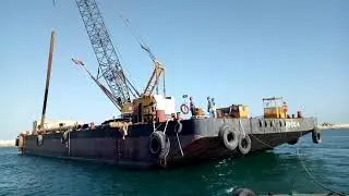Towing Barge with Small Tug Boat  #tugboat #towing #tug #barge #boat #vessel #offshore
