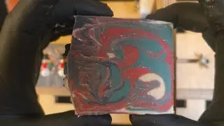Pouring and cutting some Frosty the Snowman cold process soap. 