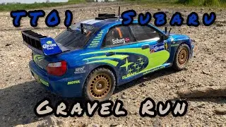 RC Subaru Impreza on Gravel | TT01 1/10 Scale#rally#subaruimprezawrx #tamiya#rccar #rcrally #mexico