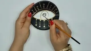 easy acrylic art eye stepbystep - How to drawing eye painting with acrylic paint and liquid goldleaf
