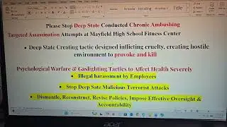 USA President: Pl Stop Deep State Conducted Terrorist Attacks at Mayfield High School Fitness Center