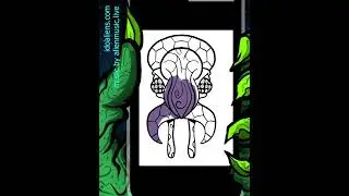 Drawing and coloring alien #33 - from my Amazon coloring book 
