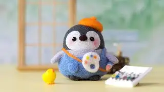 DIY Wool Felt Painter Penguin Tutorial | Adorable Artist Penguin Figurine for Beginners