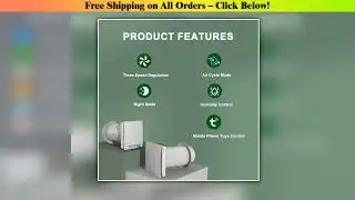 KCvents VT501 Heat Recovery Ventilation Device Wall Mounted Room Fresh Air Fan  With Ceramic Hepa