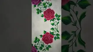 best painting design for bedsheet #fabricpainting #paintingvideo #arzupaintings
