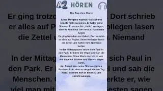 Deutsch Lernen A2 M&auml;rchen &ldquo;Der Tag ohne Worte&rdquo; H&ouml;rverstehen #deutsch #deutschlernen  #germanpronunci