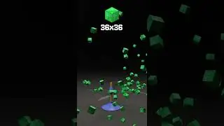 Dropping Emerald Blocks into a Guillotine! 🔪 #shorts #3dphysics  #minecraft #emerald