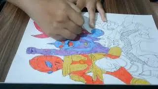 Color The Picture Of The Power Rangers Fighting To Protect The Earth 12 - Vacation Song