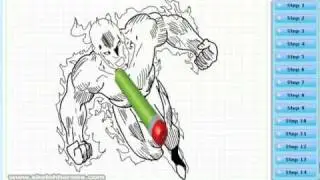 How to draw the Human Torch - Drawing Tutorial Video