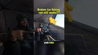 He snapped his rod but still caught the fish 😅 #icefishing #fishingfail