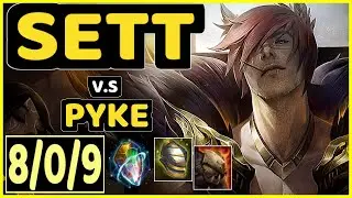 REDBERT (SETT) vs PYKE - 8/0/9 KDA BOTTOM SUPPORT CHALLENGER GAMEPLAY - BR
