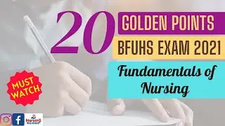 BFUHS Staff Nurse Exam 2021 - 20 Golden Points in Detail | Last Minute Preparation by Nursing Scoop
