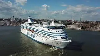 Drone Video of Silja Symphony departure from Helsinki