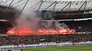 Pyroshow und Choreo Hannover 96 im Derby