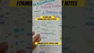 CA Final AFM formula and concept notes in short - may/sep 2025 ,Comment &ldquo;notes&rdquo; for pdf #cafinalafm