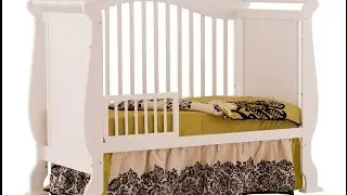 Детская кроватка-трансформер Stork Craft Valentia 4 в 1 с фиксированными бортиками и тремя матрасами, рассчитанными на рост ребенка.