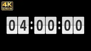 4 Hour Timer - 240 MINUTE COUNTDOWN with ALARM in 4K