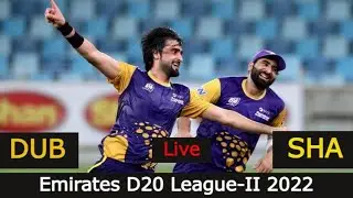 🔴Live: DUB vs SHA Ball by ball Commentary | Emirates D20 League-II 2022