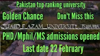 QAU#PHD/Mphil/MS admissions