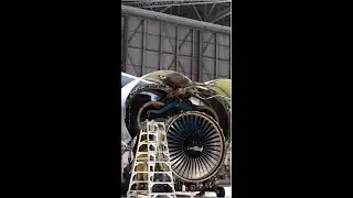 Timelapse of an Engine Swap from an USAF KC 10 Extender Aerial Refueling Tanker Aircraft