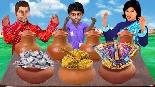 Lucky Pot Challenge Guess Surprise Gift Game Challenge Hindi Kahani Moral Stories Funny Comedy Video