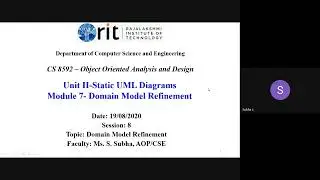 OOAD Unit II Domain Model Refinement