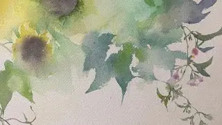 鉛筆の削り方のコツ&ひまわりをいただいたので描きます#水彩画 #watercolor