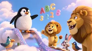 Penguin Jumps on Cloudy Slide 🐧☁️ | Fun Animal & Adventure Song for Kids | Playful Learning Rhyme