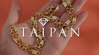 Taipan Plattenkette Vergoldet 925 Sterling Silber 60/70cm lang 7,8mm breit