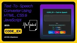 How to create a Text-To-Speech converter using HTML, CSS & JavaScript | #viralvideo #coding