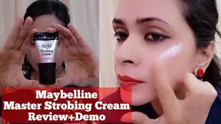 Maybelline master strobing cream | review+demo | use as a primer & highlighter