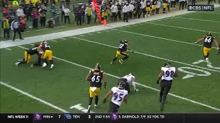 Kyle Hamilton ends Najee Harris' hurdle at its apex during 20-yard pickup