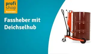 Fassheber mit Deichselhub, Hubh&ouml;he 200 mm, TK 250 kg, RAL 3020
