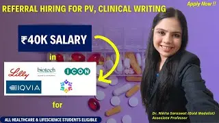 IQVIA Pharmacovigilance Fresher Jobs for BPharm | Ely Lilly Hiring for Medical Writing Jobs