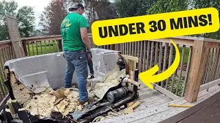 How To Remove A HOT TUB By YOURSELF | Solo Hot Tub Removal Job In Under 30 Minutes!