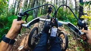 BOWHEAD&trade; RX ADVENTURE E-BIKE Mountain Biking up Rangers Summit in Bragg Creek (HANDCYCLE, HANDBIKE)