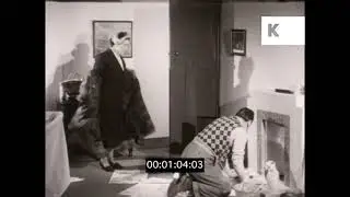 1930s UK, Couple at Home, Man Doing DIY, 16mm