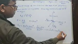 Two point charges of 3 micro C and 4 micro C are kept in air at (0&middot;3 m, 0) and  (0, 0.3 m) in x-y