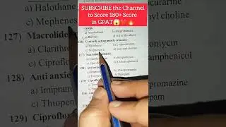 GPAT MCQ question Practice 🔥#gpat #neet