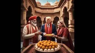 Modi Trump and meloni taking Prasad at ram mandir #shorts #viralsong #trending
