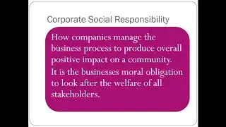 Corporate Citizenship and responsibilities