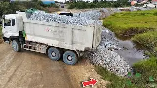 Perform Nice JOB!! Perfect filling Using Skills many Truks & pushing by talented Dozer